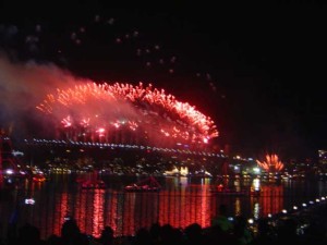 Fogos em Sydney (Austrália).