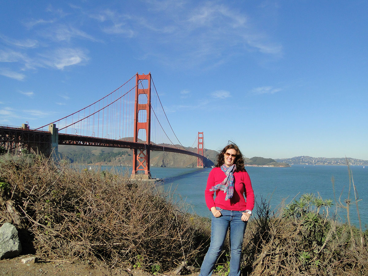 Andreza viajou sozinha para estudar São Francisco, EUA.